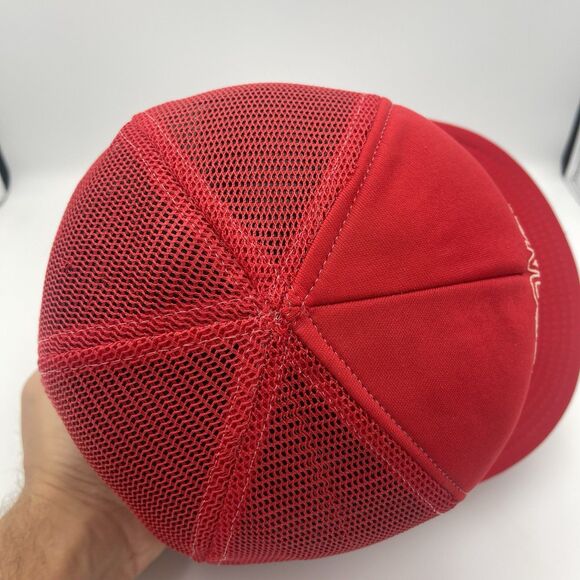 Rare Vintage Red Mesh Wisconsin Badgers Bucky Trucker Snap Back Hat Cap 1980s - Picture 7 of 8